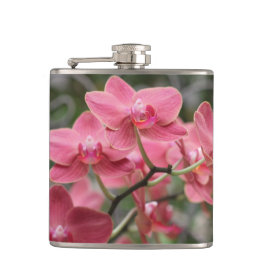 Roze orchidee bloemen heupfles