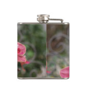 Roze orchidee bloemen heupfles (Achterkant)