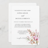  Roze Orchidee Bloemen Huwelijk Kaart (Voorkant / Achterkant)