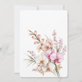  Roze Orchidee Bloemen Huwelijk Kaart (Achterkant)