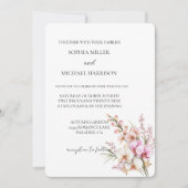  Roze Orchidee Bloemen Huwelijk Kaart (Voorkant)