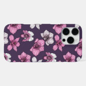 Roze orchidee bloemen iPhone hoesje (Achterkant horizontaal)