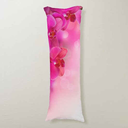 Roze orchidee bloemen lichaamskussen (Voorkant Verticaal)