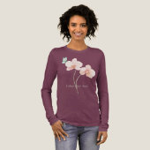 Roze Orchidee Bloemen Mintgroene Vlinder Tri-Blend Shirt (Voorkant)