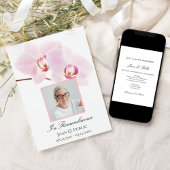 Roze Orchidee Bloemen op White Death Jubileum Kaart