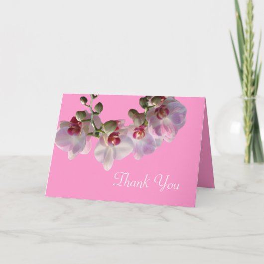 roze orchidee bloemen roze dank bedankkaart (Voorkant)