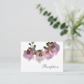  roze orchidee bloemen roze trouwreceptie informatiekaartje (Staand voorkant)