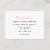  roze orchidee bloemen roze trouwreceptie informatiekaartje (Achterkant)