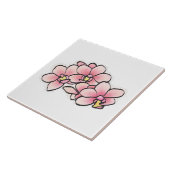 Roze Orchidee Bloemen Waterverf Design Tegeltje (Zijkant)