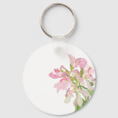Roze Orchidee Bloemendesign – Elegante Botanische Sleutelhanger (Achterkant)