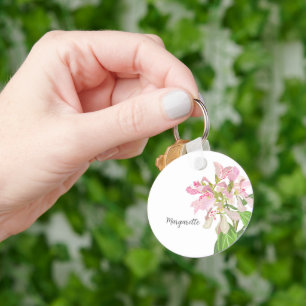 Roze Orchidee Bloemendesign – Elegante Botanische  Sleutelhanger