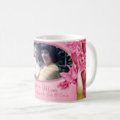 Roze orchidee bloemenkunst  koffiemok (Voorkant rechts)