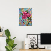 Roze Orchidee Bloemenschildering Poster (Thuiskantoor)