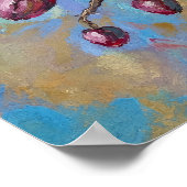 Roze Orchidee Bloemenschildering Poster (Hoek)