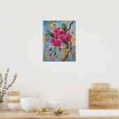 Roze Orchidee Bloemenschildering Poster (Keuken)
