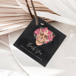 Roze Orchidee Bloemenskelet Halloween Bruiloft Fee Bedankjes Labels