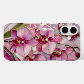 Roze Orchidee Bloemige Hoortelefoonhoes Esthetisch Case-Mate iPhone Case (Achterkant (horizontaal))