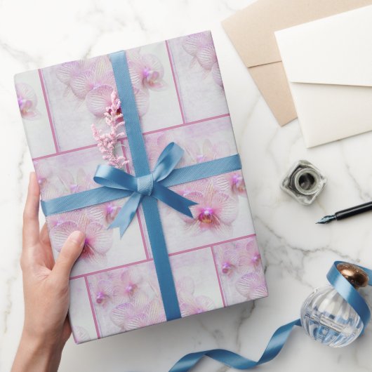 Roze orchidee bloesems cadeaupapier (Geschenken)