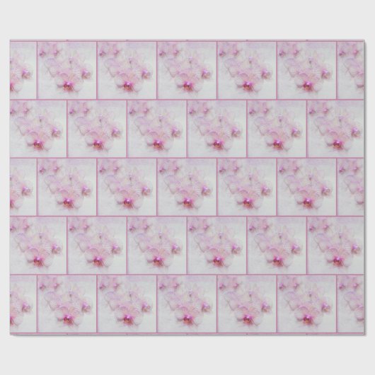 Roze orchidee bloesems cadeaupapier (Vlak)