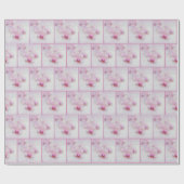 Roze orchidee bloesems Patroon Cadeaupapier (Vlak)