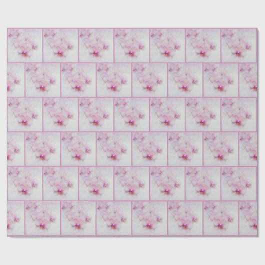 Roze orchidee bloesems Patroon Cadeaupapier (Vlak)
