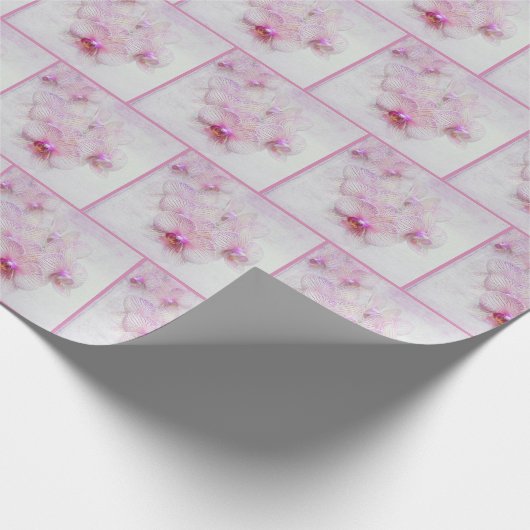 Roze orchidee bloesems Patroon Cadeaupapier (Hoek)