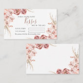 Roze orchidee Boho hoeveel Kisses een game-kaart t Plaatskaartje (Voorkant / Achterkant)