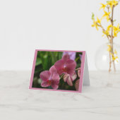 Roze Orchidee Briefkaart (Gele Bloem)