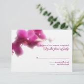 Roze Orchidee Bruiloft Reactie Kaart (Staand voorkant)