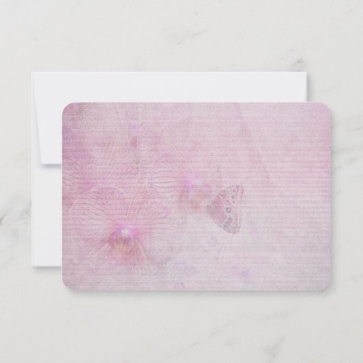 roze orchidee bruiloft RSVP Kaart (Achterkant)