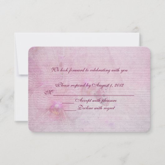 roze orchidee bruiloft RSVP Kaart (Voorkant)