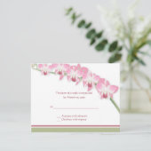 Roze orchidee bruiloft RSVP-kaarten RSVP Kaartje (Staand voorkant)