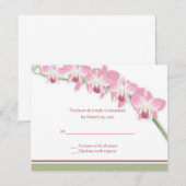 Roze orchidee bruiloft RSVP-kaarten RSVP Kaartje (Voorkant / Achterkant)