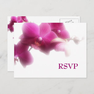 Roze Orchidee bruiloft RSVP Uitnodiging Briefkaart