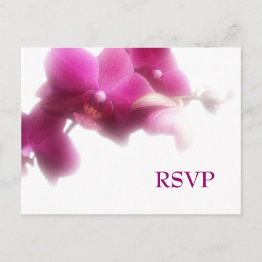Roze Orchidee bruiloft RSVP Uitnodiging Briefkaart (Voorkant)