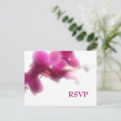 Roze Orchidee bruiloft RSVP Uitnodiging Briefkaart (Staand voorkant)