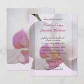Roze Orchidee bruiloft uitnodiging (Voorkant / Achterkant)