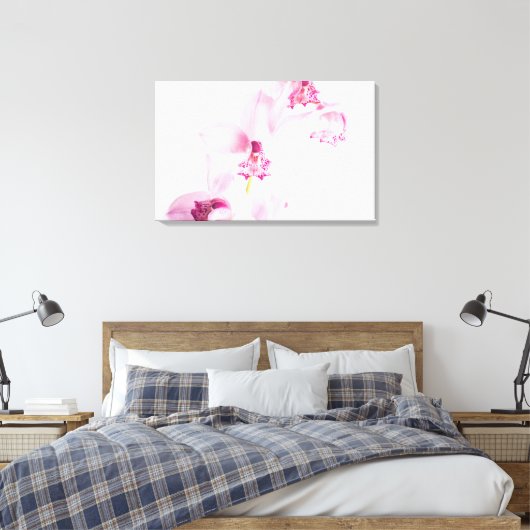 Roze orchidee canvas afdruk (Insitu (Slaapkamer))