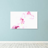 Roze orchidee canvas afdruk (Insitu (Houten vloer))