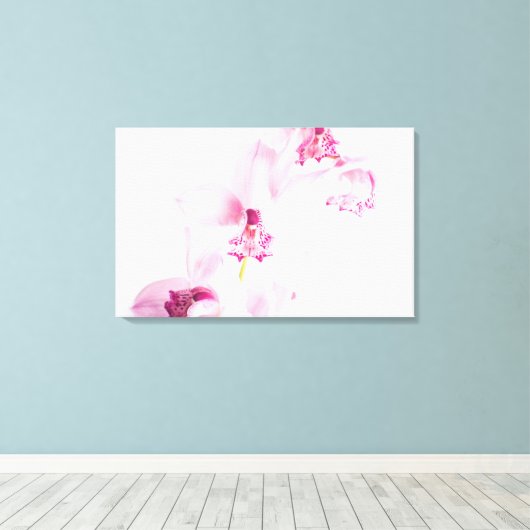 Roze orchidee canvas afdruk (Insitu (Houten vloer))