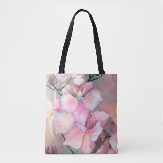 Roze orchidee Canvas tas (Voorkant)