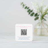 Roze Orchidee Chinoiserie Chic Baby shower QR Code Informatiekaartje (Staand voorkant)