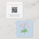 Roze Orchidee Chinoiserie Chic Baby shower QR Code Informatiekaartje (Voorkant / Achterkant)