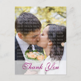 Roze Orchidee Custom Foto Bruiloft Dank u Briefkaart