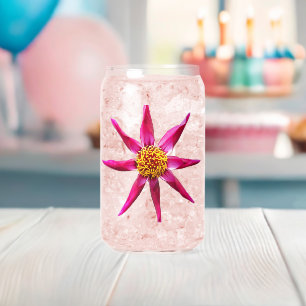 Roze Orchidee Dahlia Bloom Floral Blikvorm Glas