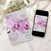 Roze orchidee Elegance Bridal Shower Uitnodiging
