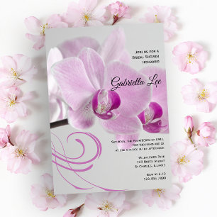 Roze orchidee Elegance Bridal Shower Uitnodiging
