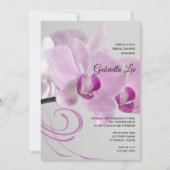 Roze orchidee Elegance Bridal Shower Uitnodiging (Voorkant)