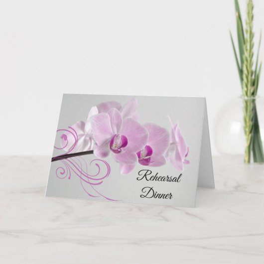 Roze orchidee Elegance Wedding Rehearsal Dinner (Voorkant)