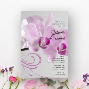 Roze orchidee Elegance Wedding Rehearsal Dinner Kaart